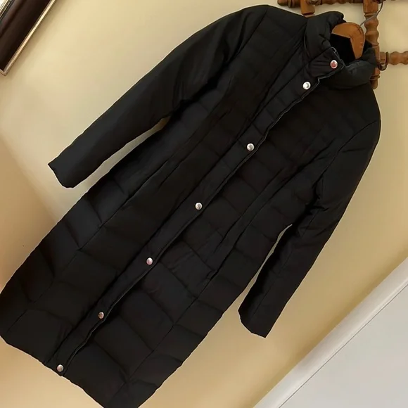 Lands’End Black Down Maxi Coat Sz XS - Picture 1 of 14